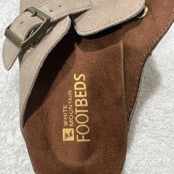 Beige Suede Slip-On Clogs size 8 - Picture 5 of 5